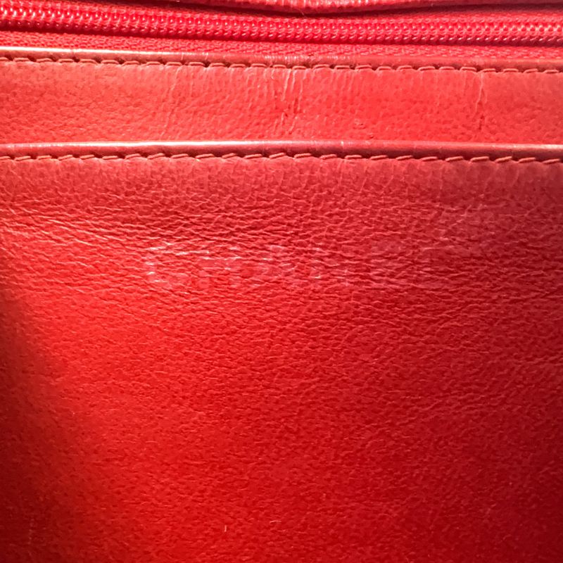 Chanel Ccmatelasse Serial No 5 Calf Red Handbag Silver