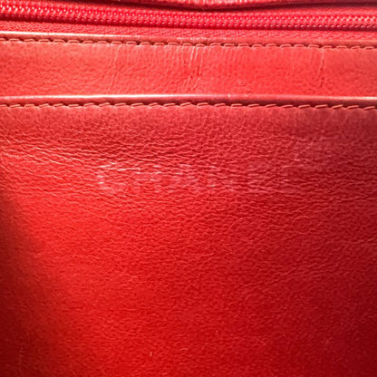 Chanel Ccmatelasse Serial No 5 Calf Red Handbag Silver