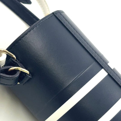 Christian Dior Vibe Bottle Holder Shoulder Leather Black Handbag Silver