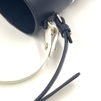 Christian Dior Vibe Bottle Holder Shoulder Leather Black Handbag Silver