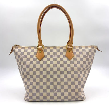 Louis Vuitton Saleya MM Damier Azure Damier Azure Leather × PVC White Tote Bag