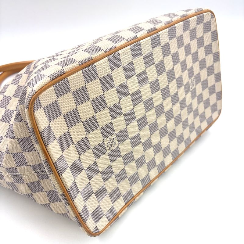 Louis Vuitton Saleya MM Damier Azure Damier Azure Leather × PVC White Tote Bag