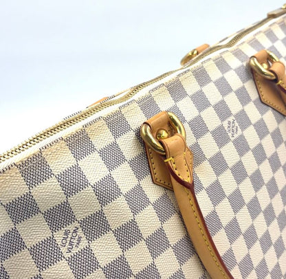 Louis Vuitton Saleya MM Damier Azure Damier Azure Leather × PVC White Tote Bag