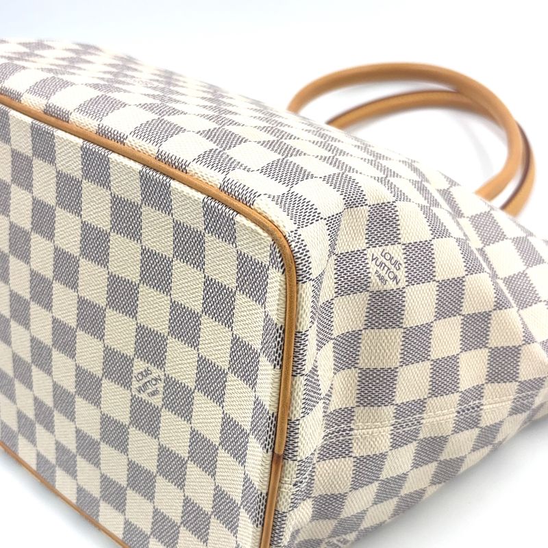 Louis Vuitton Saleya MM Damier Azure Damier Azure Leather × PVC White Tote Bag