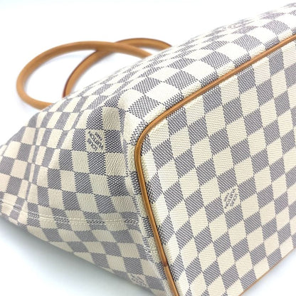 Louis Vuitton Saleya MM Damier Azure Damier Azure Leather × PVC White Tote Bag