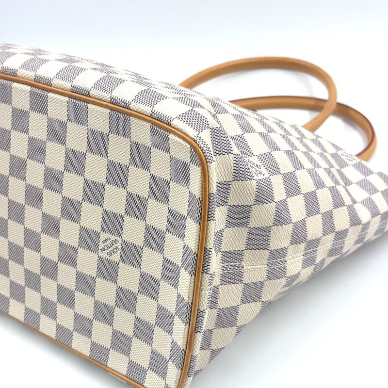 Louis Vuitton Saleya MM Damier Azure Damier Azure Leather × PVC White Tote Bag