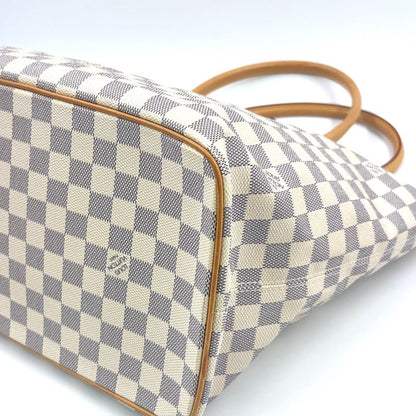 Louis Vuitton Saleya MM Damier Azure Damier Azure Leather × PVC White Tote Bag