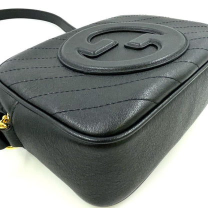 Gucci Blondi Leather Black Shoulder Bag Gold 742360