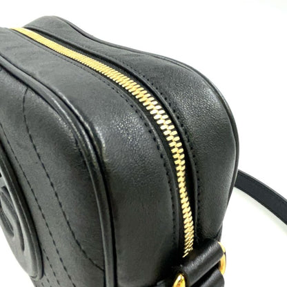 Gucci Blondi Leather Black Shoulder Bag Gold 742360