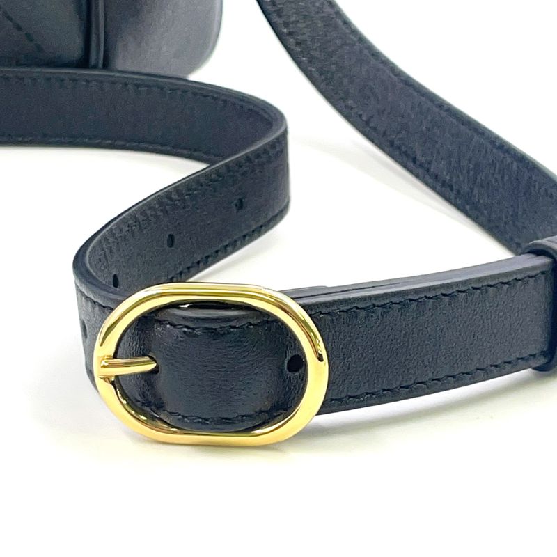 Gucci Blondi Leather Black Shoulder Bag Gold 742360