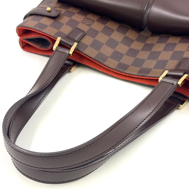 Louis Vuitton Uzès Damier Ebene Damier Ebene Leather × PVC Brown Tote Bag Gold
