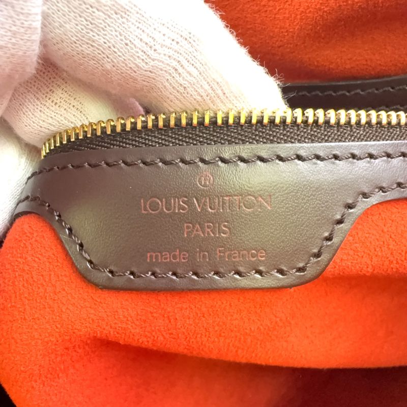 Louis Vuitton Uzès Damier Ebene Damier Ebene Leather × PVC Brown Tote Bag Gold