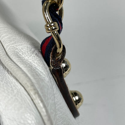 Gucci Logo Shoulder Bag Sherry Line Web Shoulder Bag Leather White 152462 Women