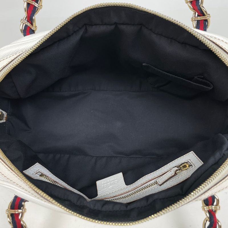 Gucci Logo Shoulder Bag Sherry Line Web Shoulder Bag Leather White 152462 Women