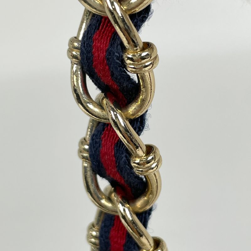 Gucci Logo Shoulder Bag Sherry Line Web Shoulder Bag Leather White 152462 Women