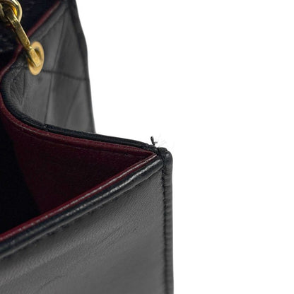 Chanel Logo Chain Shoulder Bag Single Flap 2.55 Shoulder Bag Leather Black Women