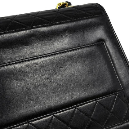 Chanel Logo Chain Shoulder Bag Single Flap 2.55 Shoulder Bag Leather Black Women