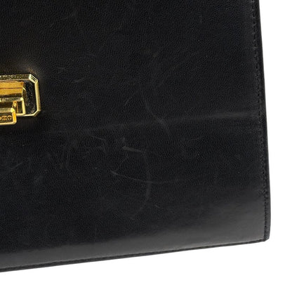 Chanel Logo Chain Shoulder Bag Single Flap 2.55 Shoulder Bag Leather Black Women