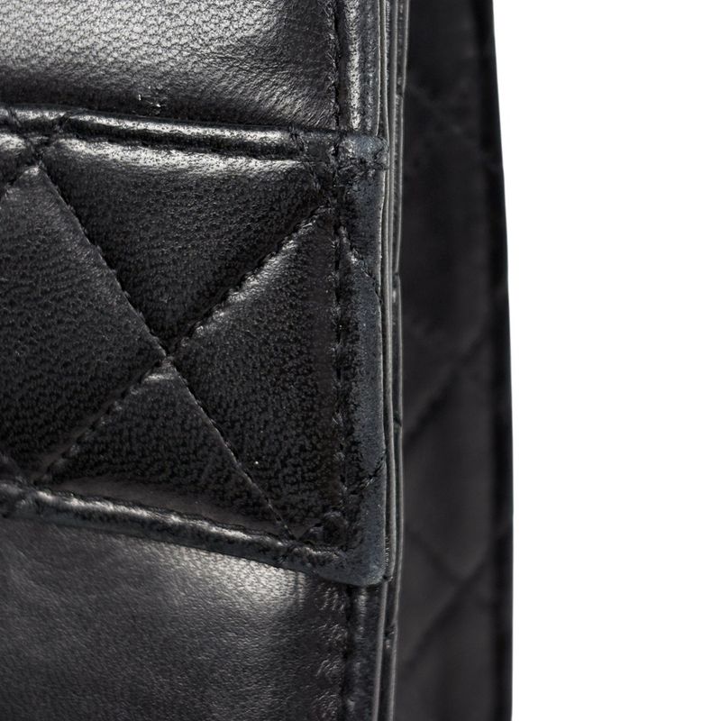 Chanel Logo Chain Shoulder Bag Single Flap 2.55 Shoulder Bag Leather Black Women