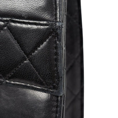 Chanel Logo Chain Shoulder Bag Single Flap 2.55 Shoulder Bag Leather Black Women