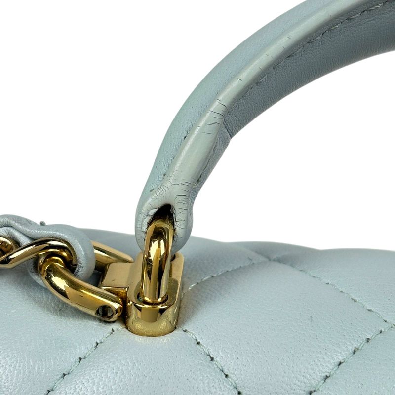 Chanel Coco Mark Top Handle Chain Shoulder Bag Matelasse Handbag Shoulder Bag