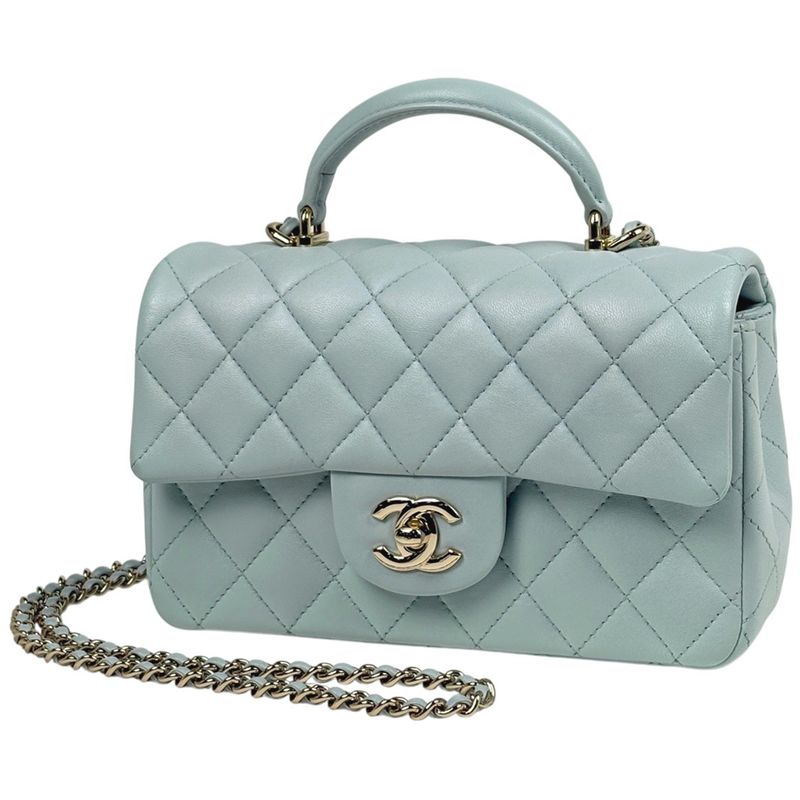 Chanel Coco Mark Top Handle Chain Shoulder Bag Matelasse Handbag Shoulder Bag