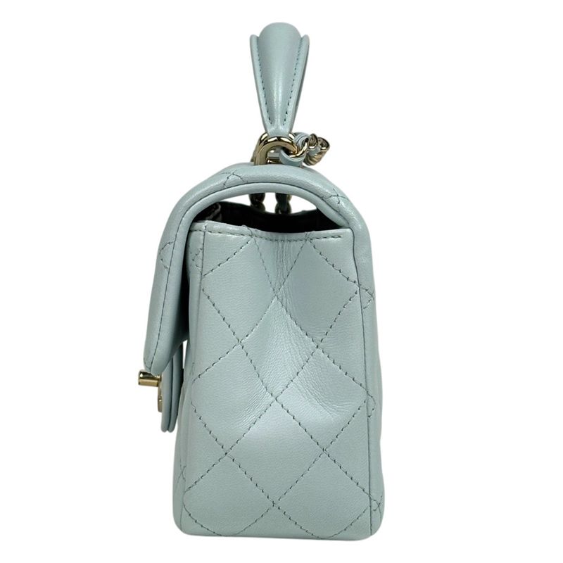 Chanel Coco Mark Top Handle Chain Shoulder Bag Matelasse Handbag Shoulder Bag