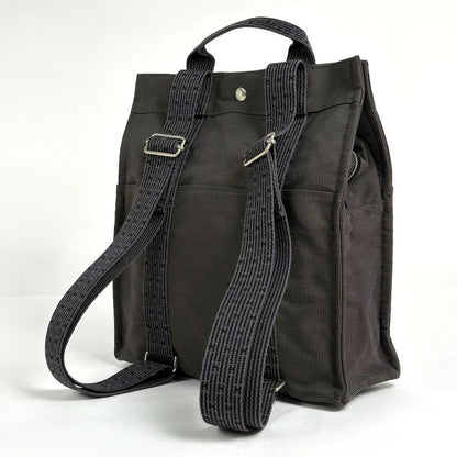 Hermes Her Line A Dos MM Backpack Daypack H Logo Backpack Nylon Canvas Gray