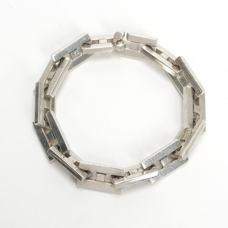 Hermes Cles Bracelet Bangle Cuff 925 Silver