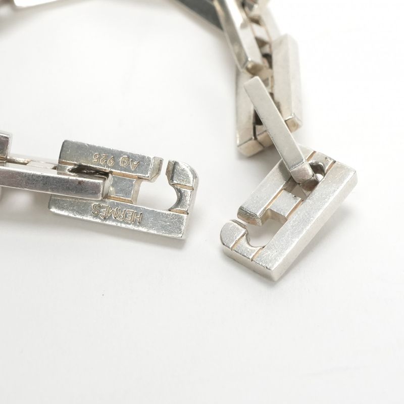 Hermes Cles Bracelet Bangle Cuff 925 Silver
