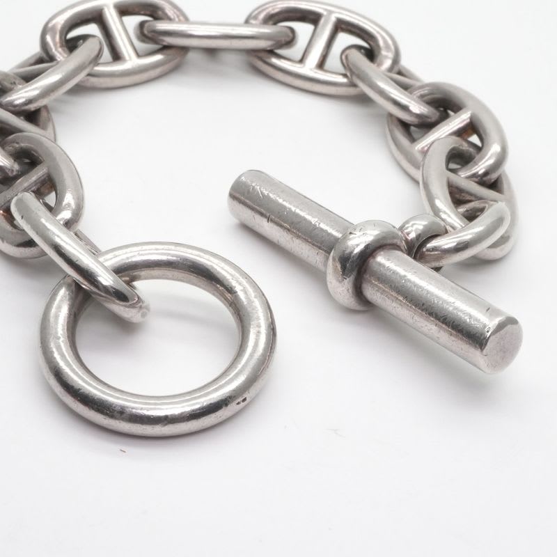 Hermes Chaine D'ancre Bracelet Bangle Cuff 925 Silver