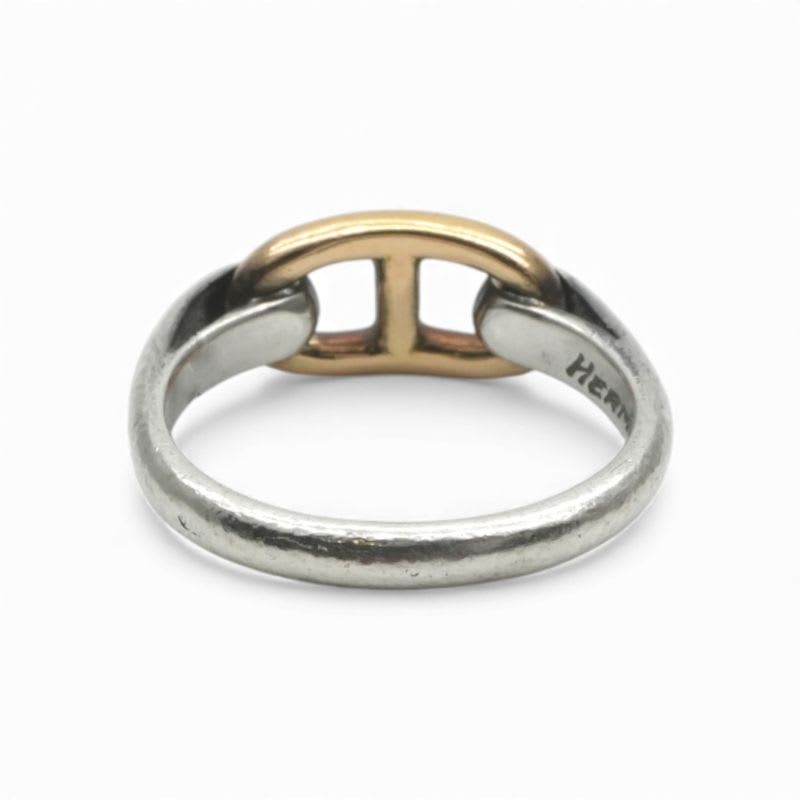 Hermes Chaine D'ancre Ring 750 925 Silver