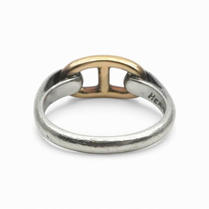 Hermes Chaine D'ancre Ring 750 925 Silver