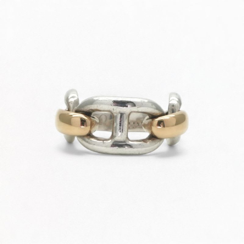 Hermes Chaine D'ancre Ring 750 950 Gold Silver