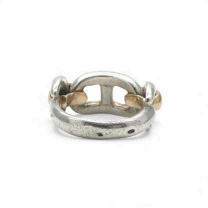 Hermes Chaine D'ancre Ring 750 950 Gold Silver