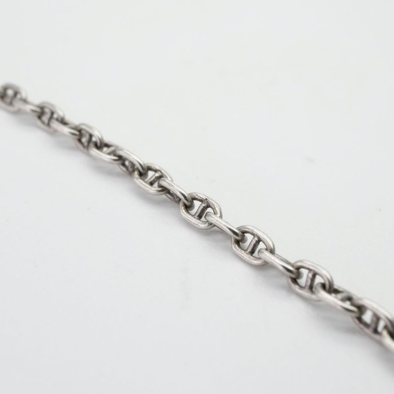 Hermes Mini Chaine D'ancre Serie Necklace Pendant Choker 925 Silver