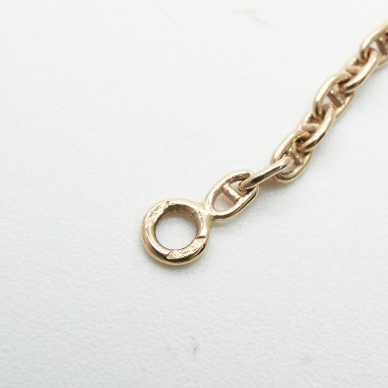 Hermes Chaine D'ancre Necklace Pendant Choker AU 750 Yellow Gold Heart Vintage