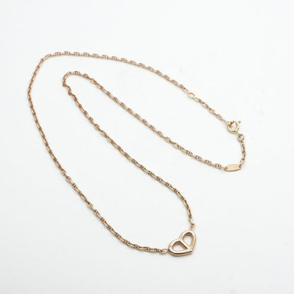 Hermes Chaine D'ancre Necklace Pendant Choker AU 750 Yellow Gold Heart Vintage