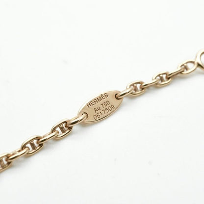 Hermes Chaine D'ancre Necklace Pendant Choker AU 750 Yellow Gold Heart Vintage