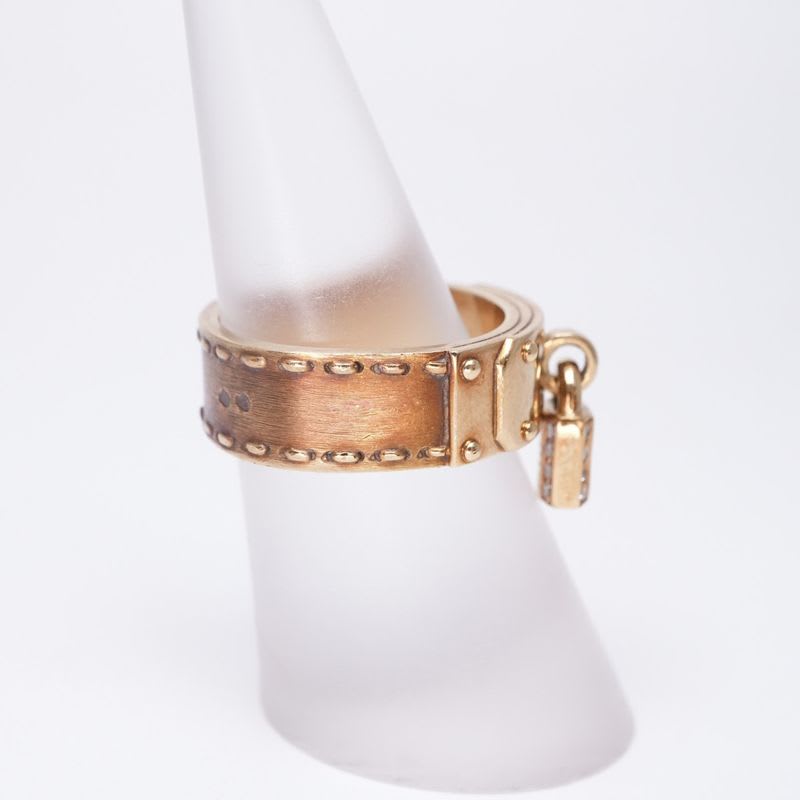 Hermes Kelly Ring 750 Gold Vintage Antique Hallmarked Diamond Jewelry
