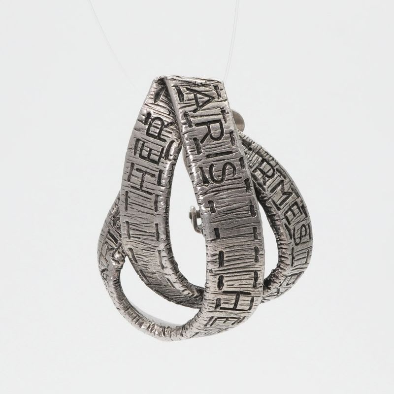 Hermes Earrings Earring Silver Belt Motif Antique Paris