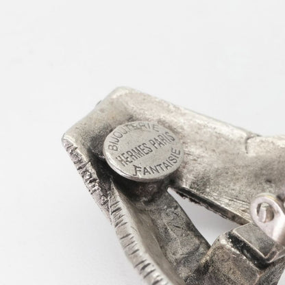 Hermes Earrings Earring Silver Belt Motif Antique Paris