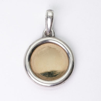 Hermes Serie Necklace Pendant Choker AU 750 AG 925 Gold Coin Medal