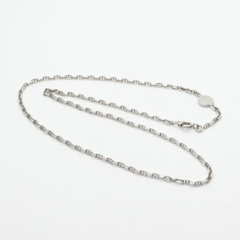 Hermes Serie Necklace Pendant Choker 925 Silver Mini Chaine D'ancre Chaine