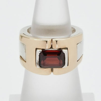 Hermes Ring Silver Combination Antique Garnet