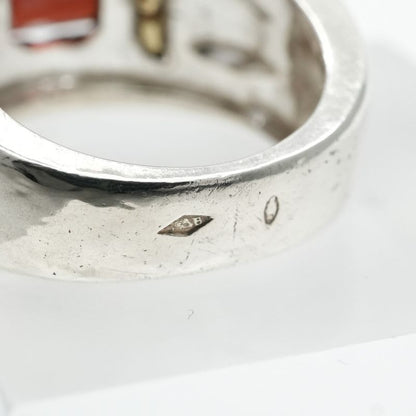 Hermes Ring Silver Combination Antique Garnet