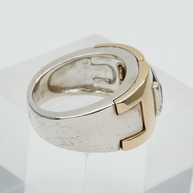 Hermes Ring Silver Combination Antique Garnet
