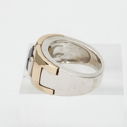 Hermes Ring Silver Combination Antique Garnet