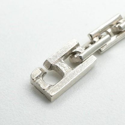 Hermes 18 Cles PM Bracelet Bangle Cuff AG 925 Silver H Logo