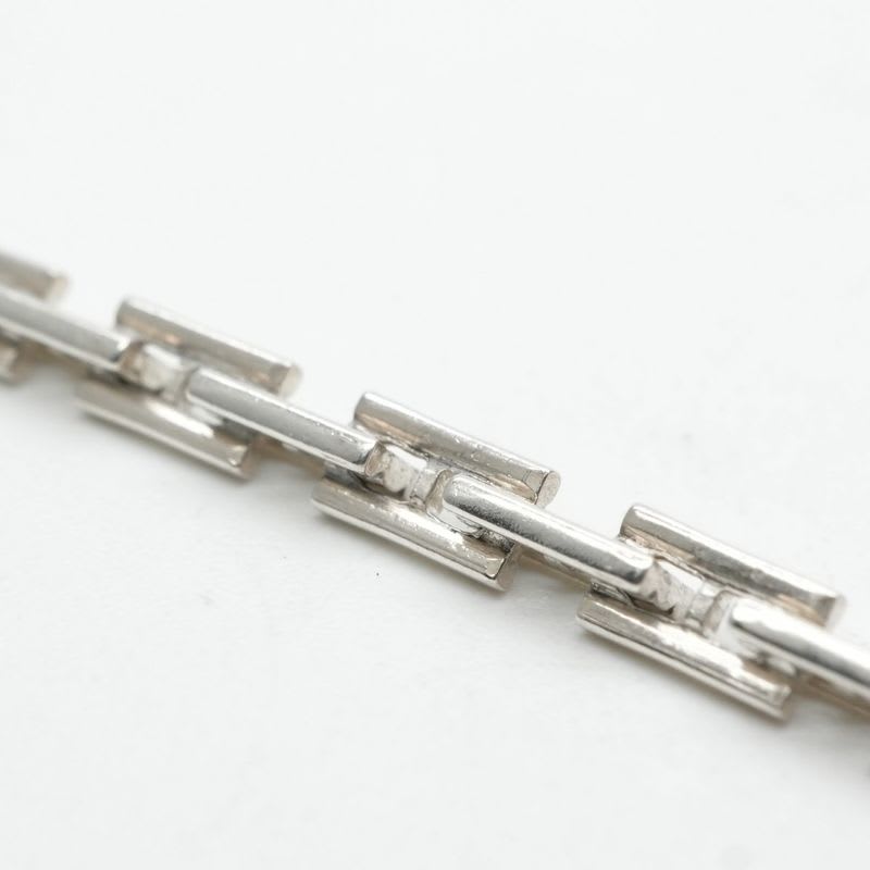 Hermes 18 Cles PM Bracelet Bangle Cuff AG 925 Silver H Logo